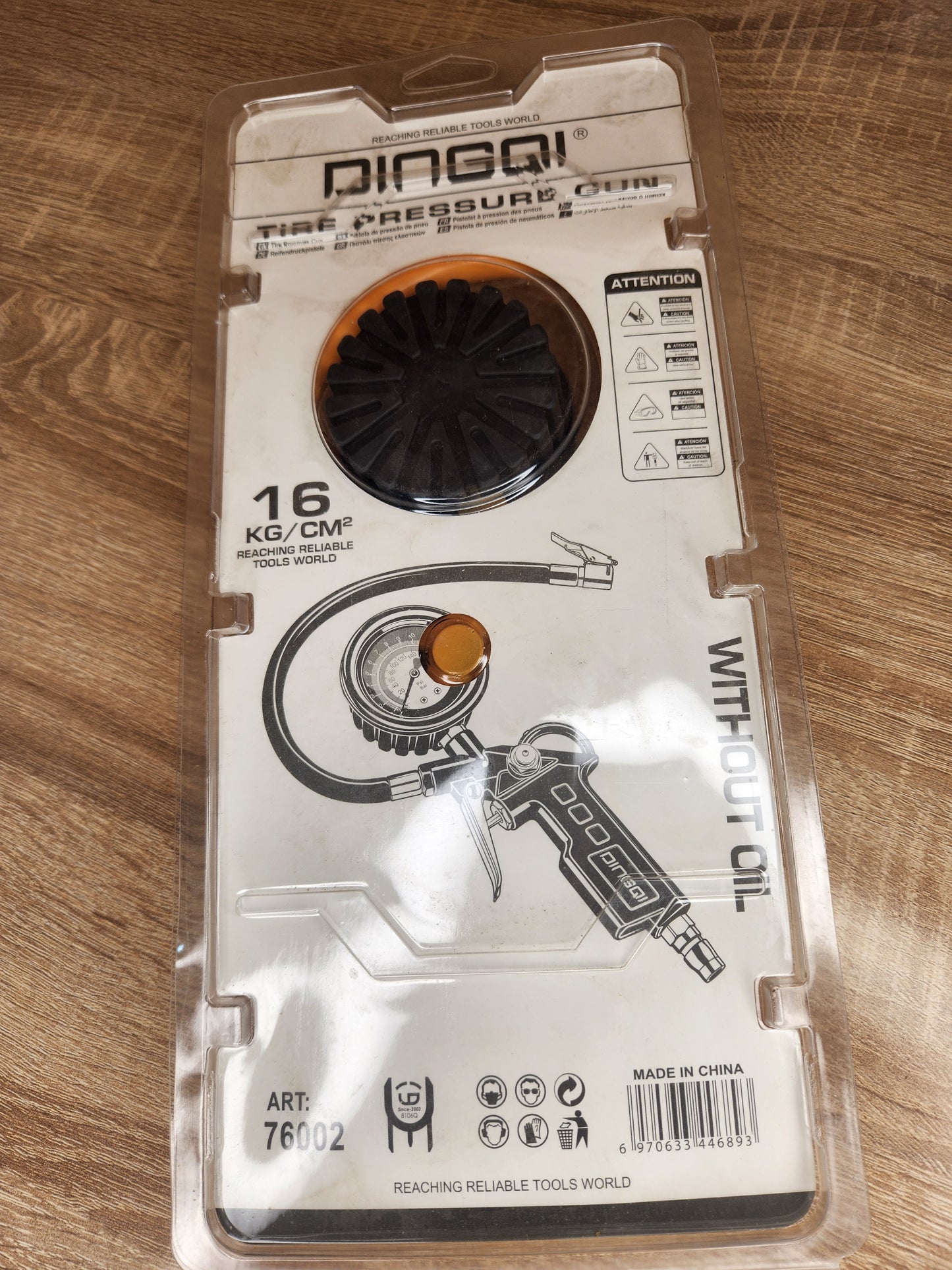 Pistolet de Gonflage avec Manomètre DINGQI 16 KG/CM²