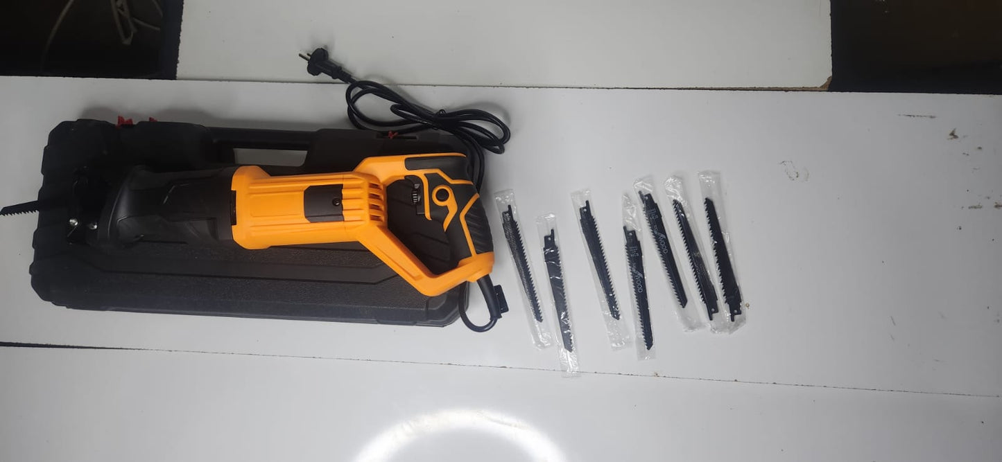 Scie Sabre Électrique 1200W avec Mallette et 6 Lames - Outil Professionnel Multifonction