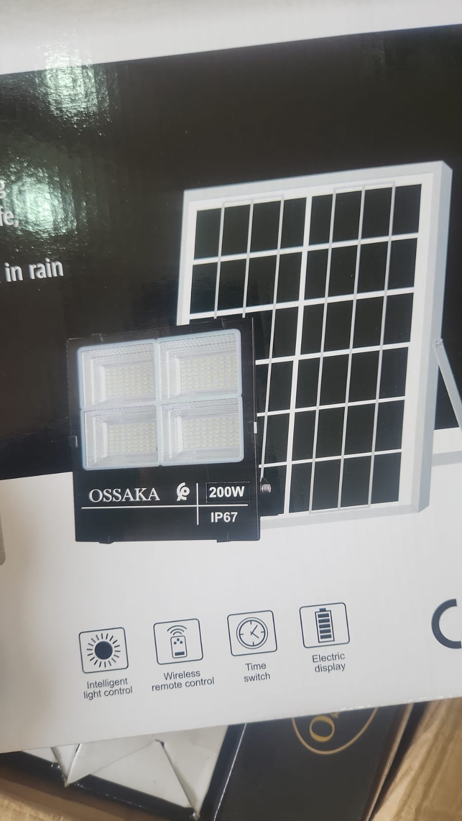 Projecteur solaire OSSAKA 200W – détail produit