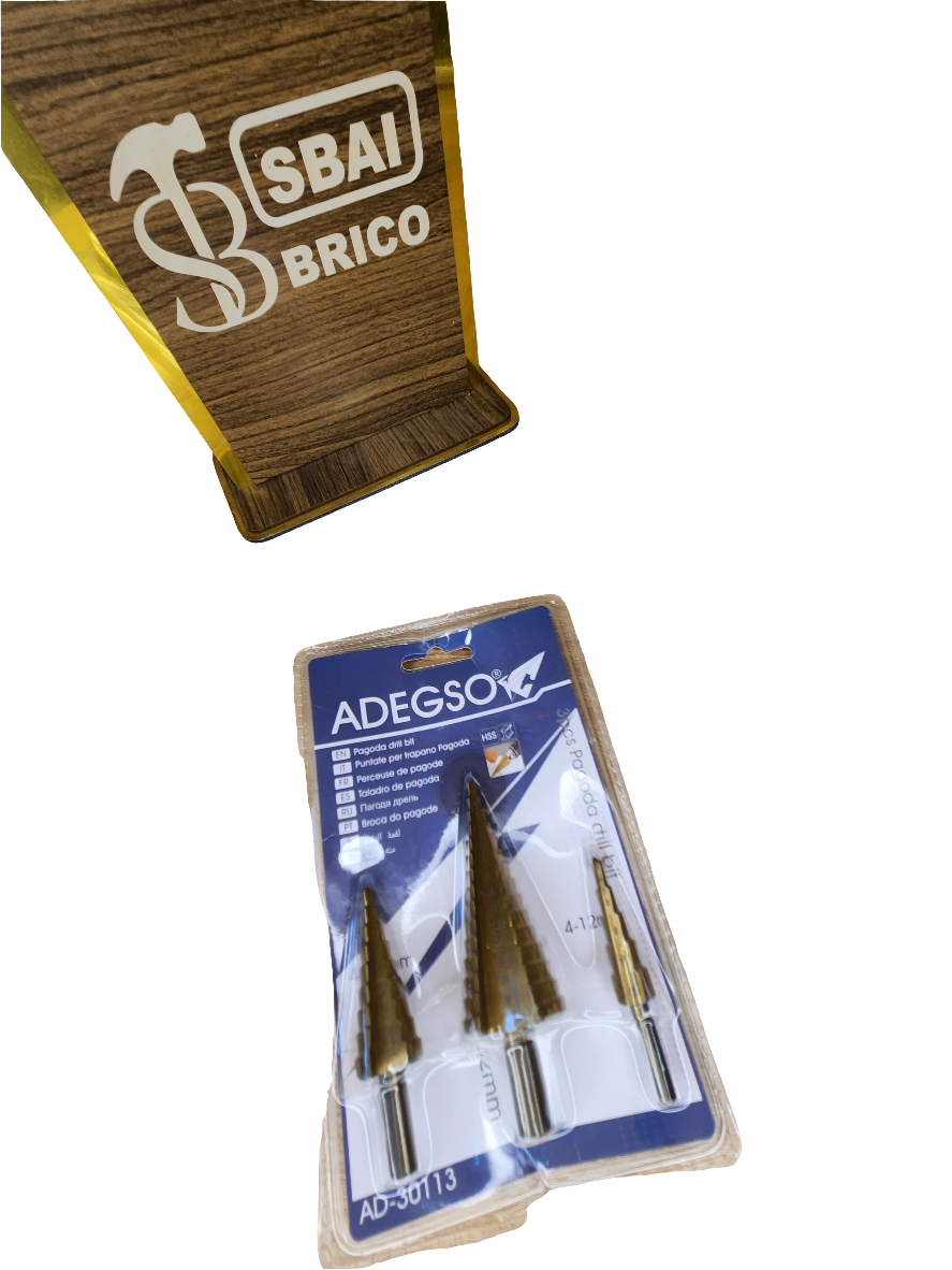 Lot de 3 Forets Étagés en Titane – ADEGSO (4-32 mm)