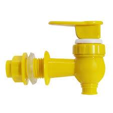 Robinet plastique jaune fileté