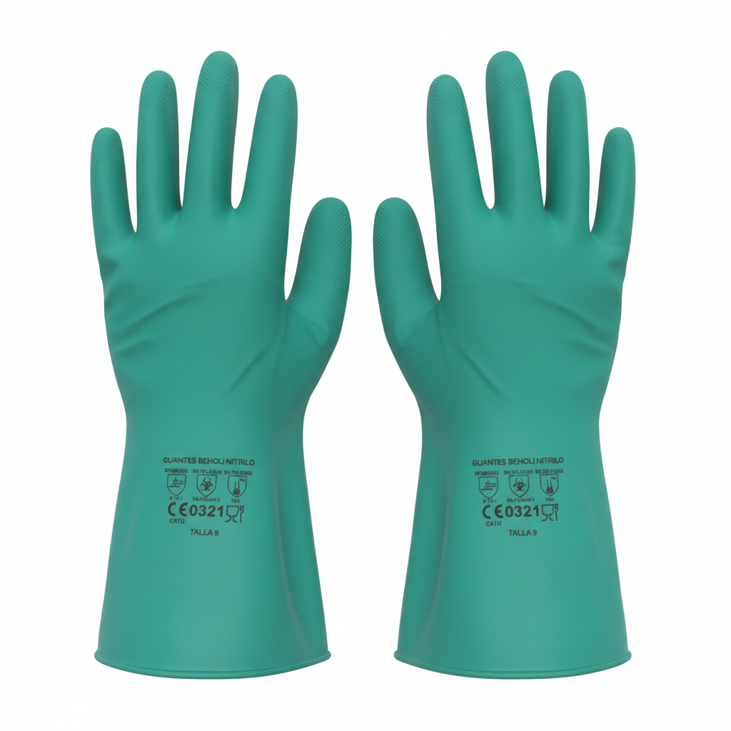 Gants nitrile fond blanc