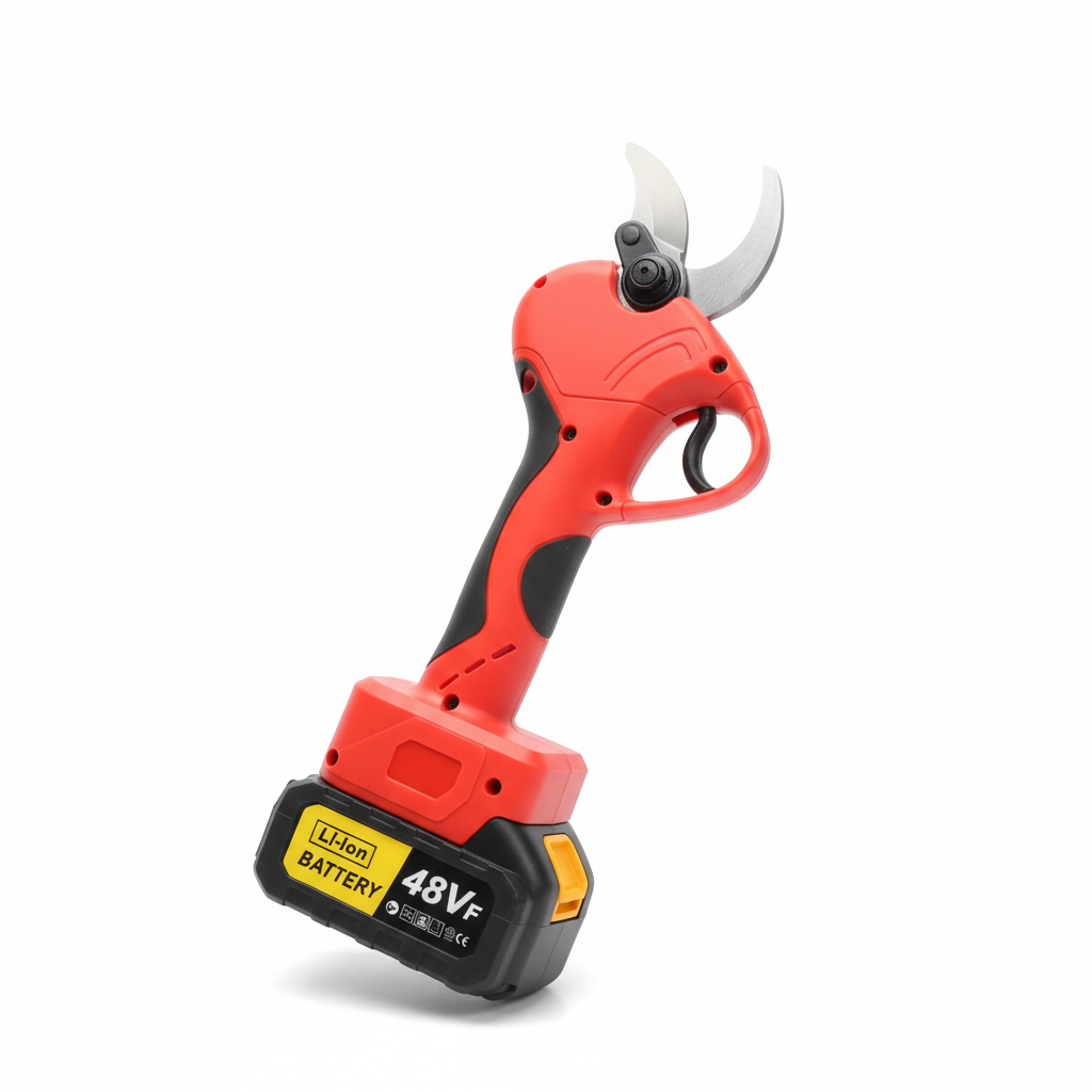 Sécateur électrique sans fil 48V rouge avec lames de coupe professionnelles