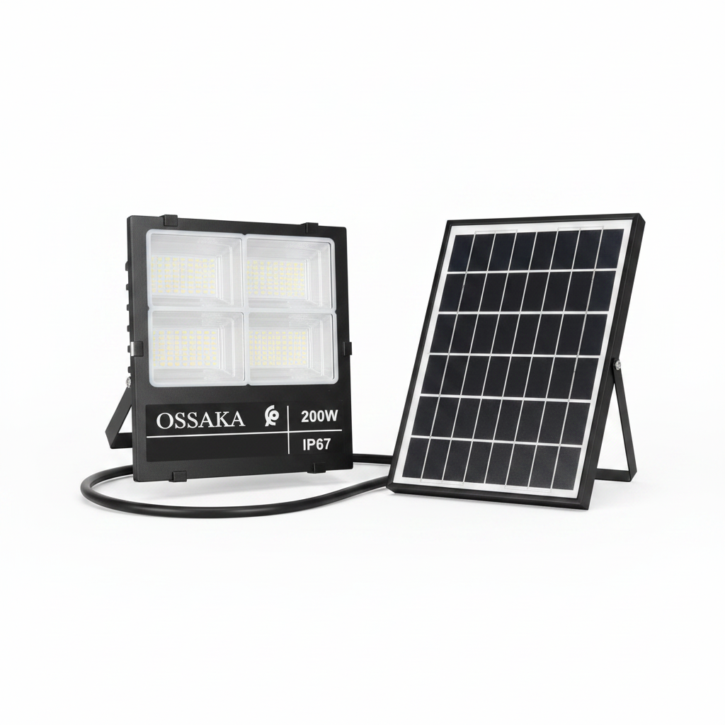 Projecteur solaire OSSAKA 200W fond blanc studio