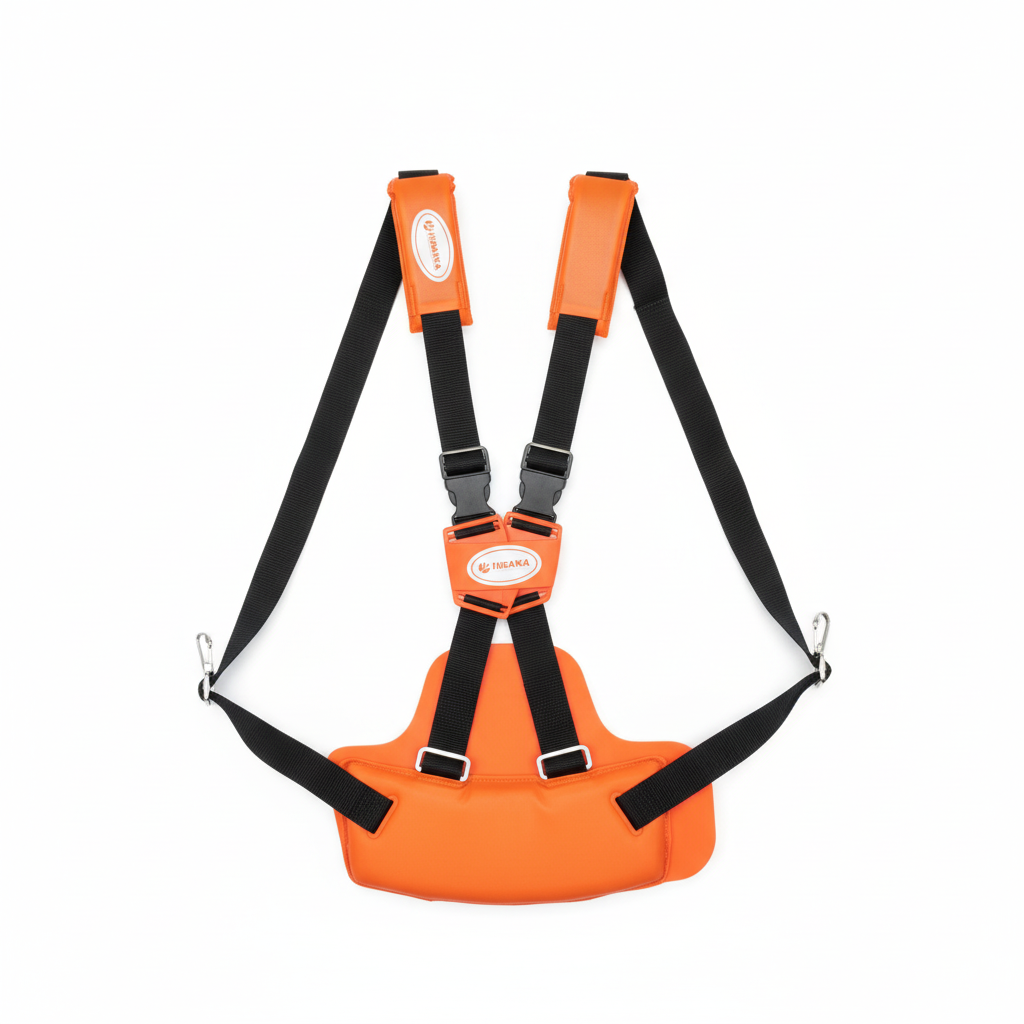 Harnais de Débroussailleuse Hisaka – Sangle Épaule & Ceinture | Orange/Noir