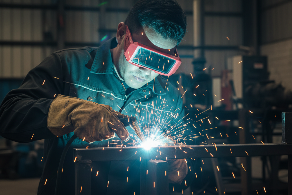 Soudeur utilisant les lunettes NKGF IA101001