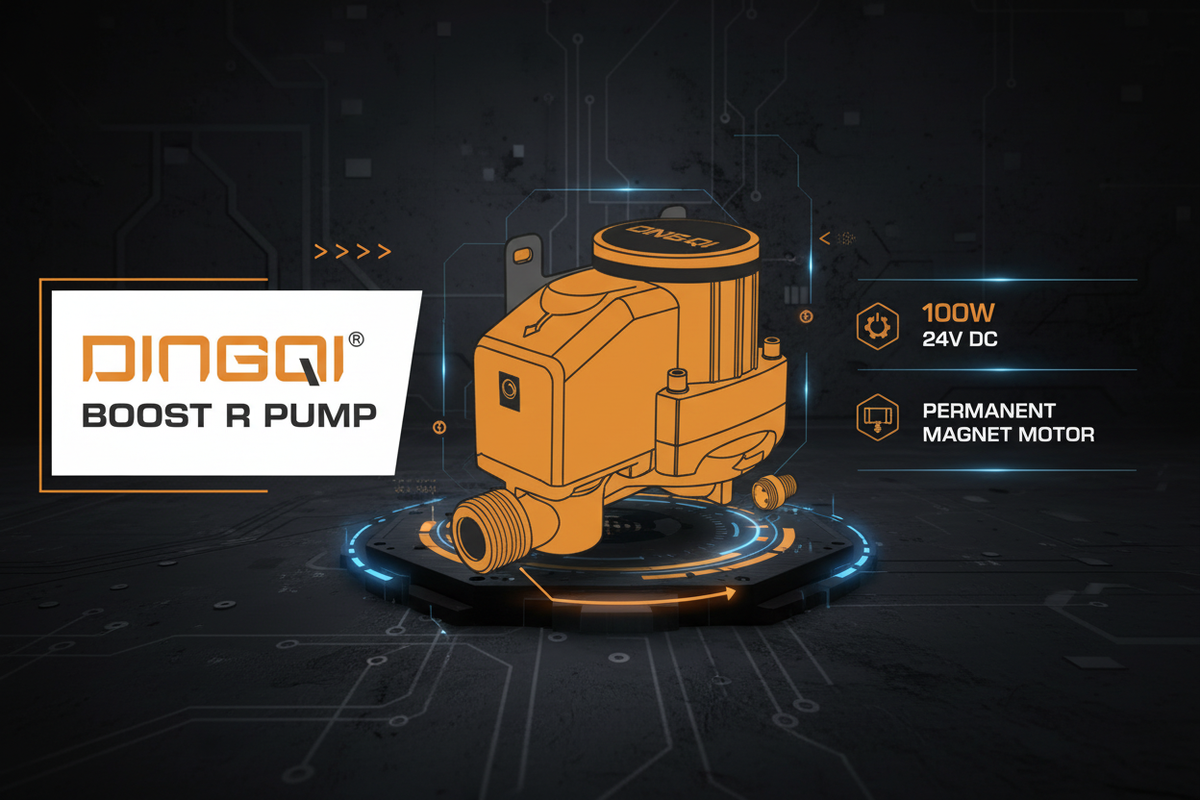 DINGQI Booster Pump - Infographie specs 100W 24V