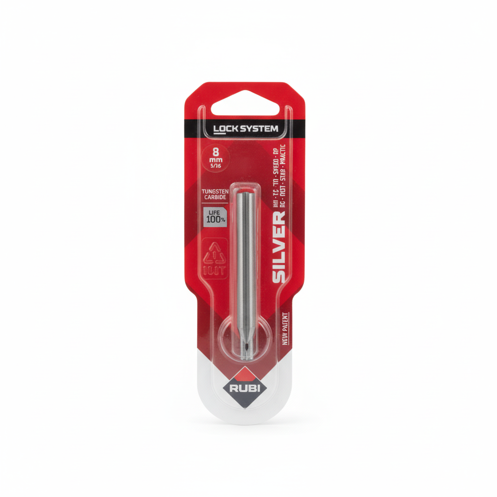Foret RUBI LOCK SYSTEM en carbure de tungstène - vue de face