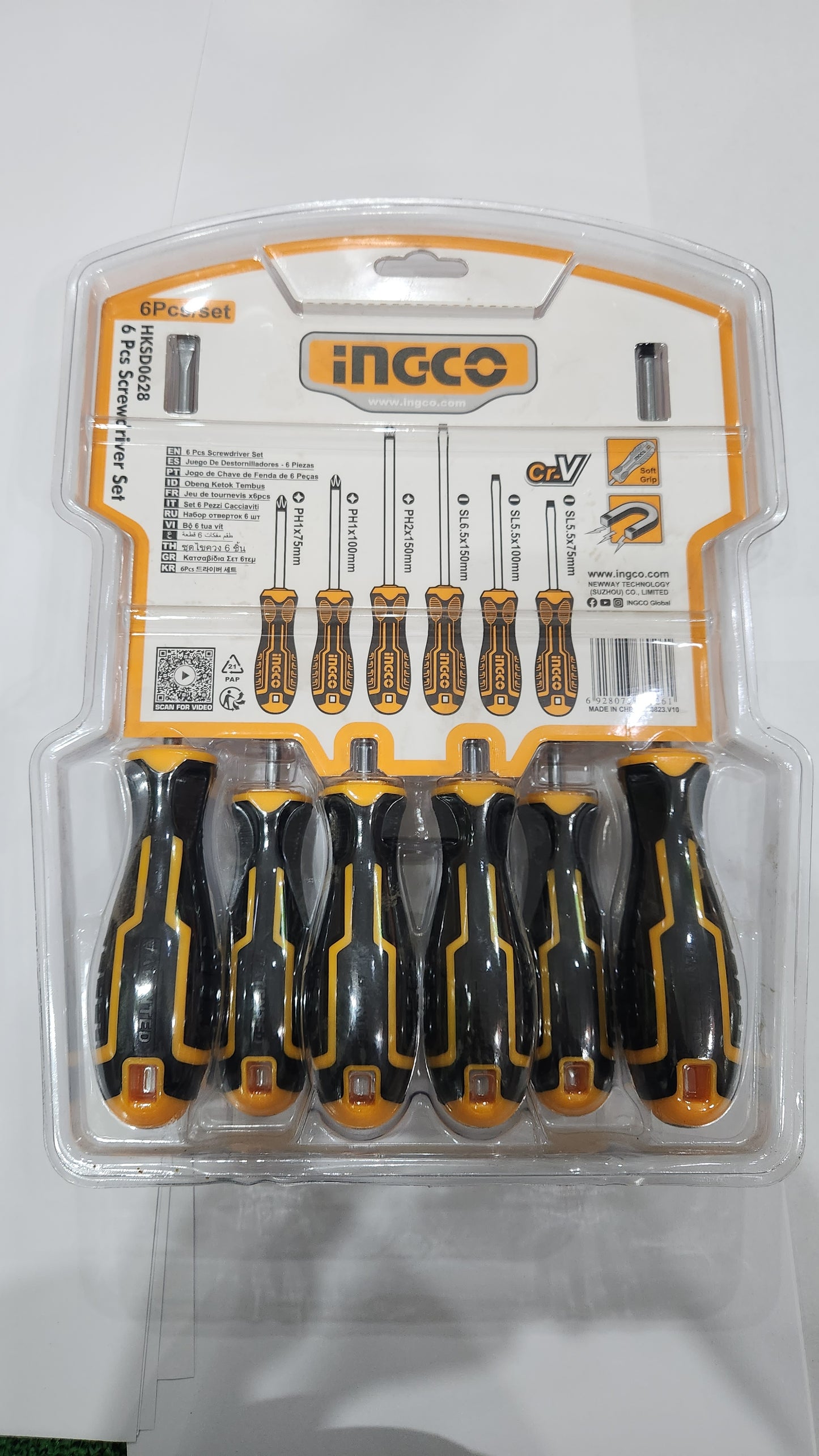 Pack de tournevis 6 pièces INGCO HKSD0628