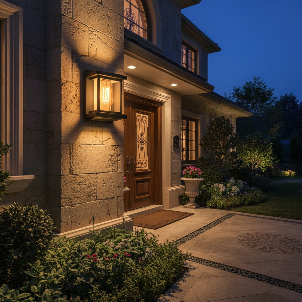 Solar Wall Lamp - Night Lifestyle