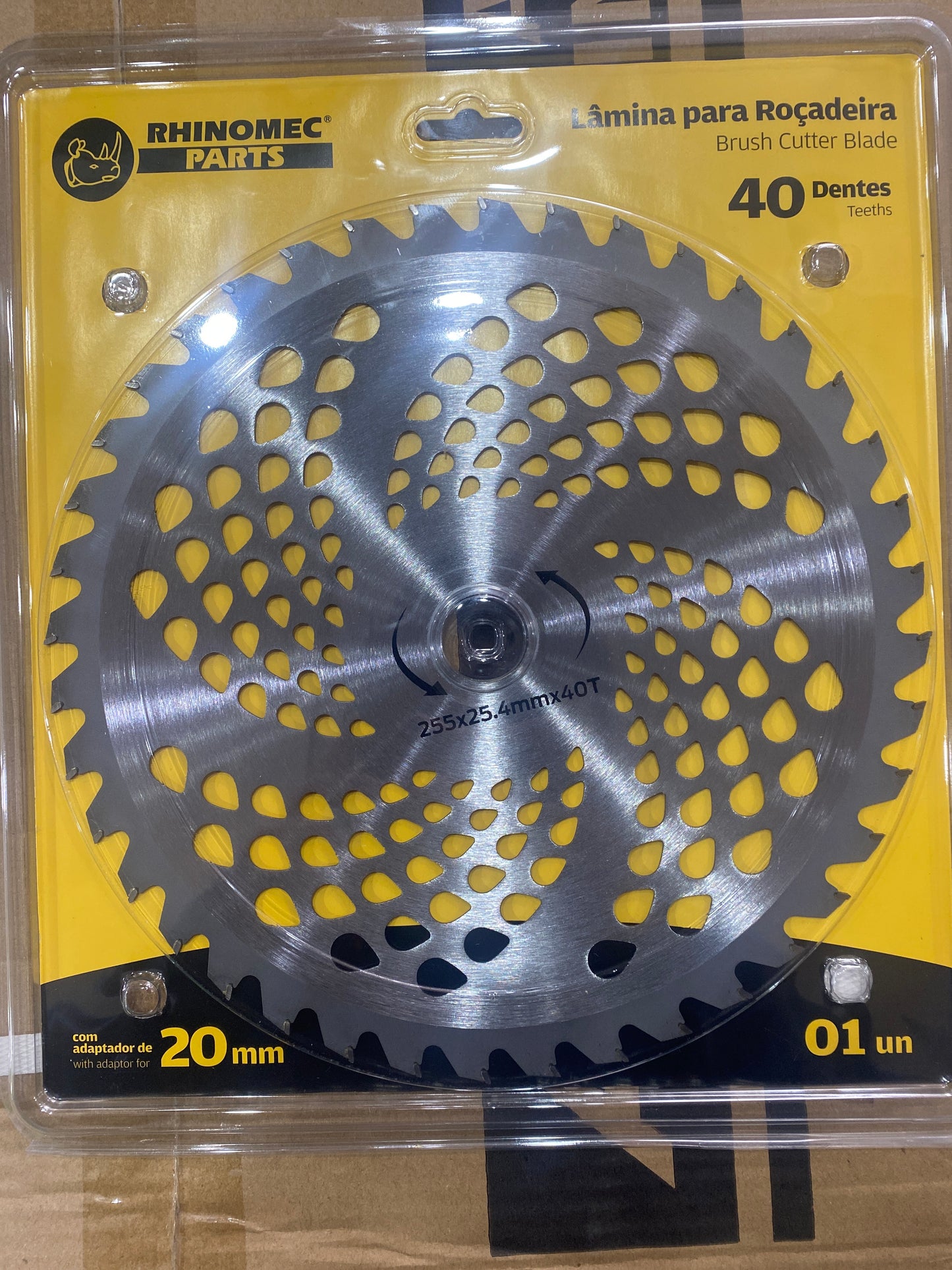 Lame de Débroussailleuse RHINOMEC Parts 40 Dents – 255mm / Adaptateur 20mm