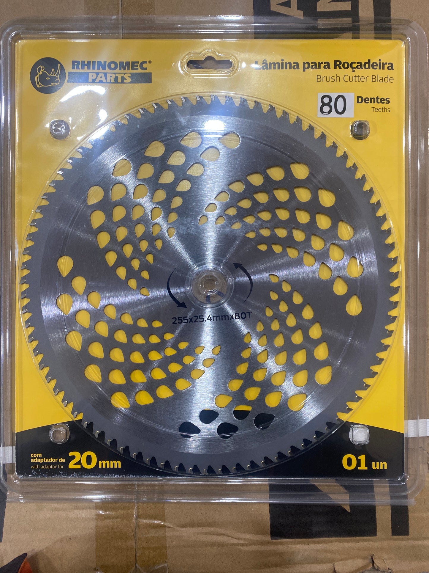 Lame de Débroussailleuse RHINOMEC Parts 60 Dents – 255mm / Adaptateur 20mm