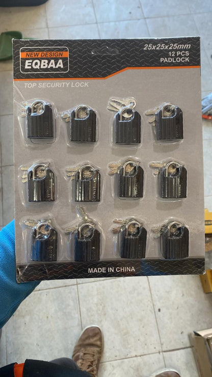 Lot de 12 Cadenas de Sécurité EQBAA - 25x25x25mm