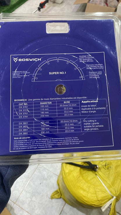 Disque Diamanté BOSWICH Premium 230mm — Béton & Matériaux de Construction