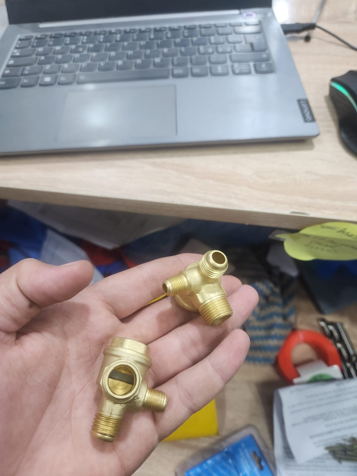 Clapet Anti-Retour Laiton pour Compresseur d'Air + Bouchon de Purge