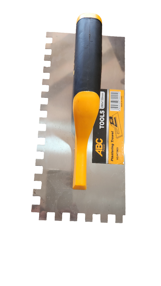 ملعقة مسطحة مسننة من ABC Tools مقاس 280 × 130 مم - مقبض ثنائي المواد