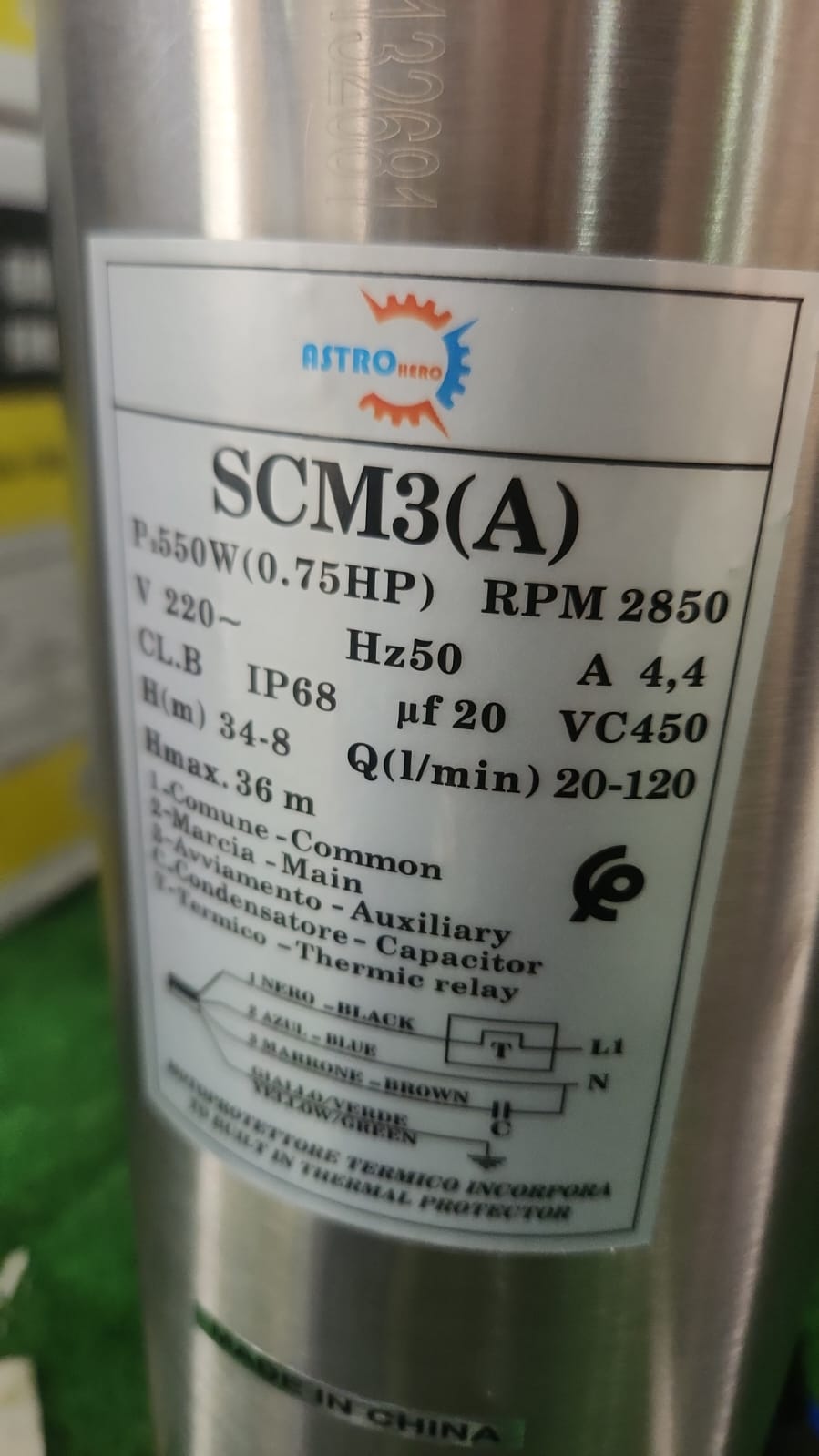 Pompe Submersible SCM3(A) 0.75HP - Astro Nano
