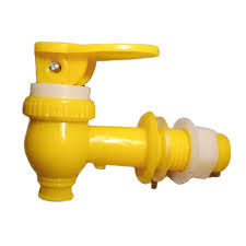 Robinet plastique jaune fileté