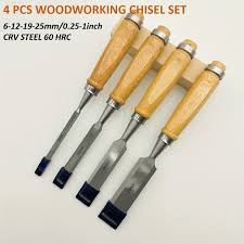 Set de 4 Ciseaux à Bois Professionnels