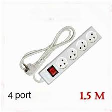 Multiprise Électrique 4 Prises – Câble 1,5 m avec Interrupteur