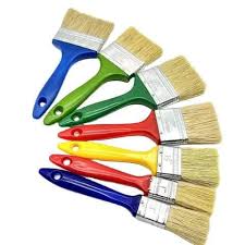 .Lot de pinceaux plats multi-couleurs – Poils synthétiques et naturels