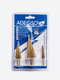 Lot de 3 Forets Étagés en Titane – ADEGSO (4-32 mm)