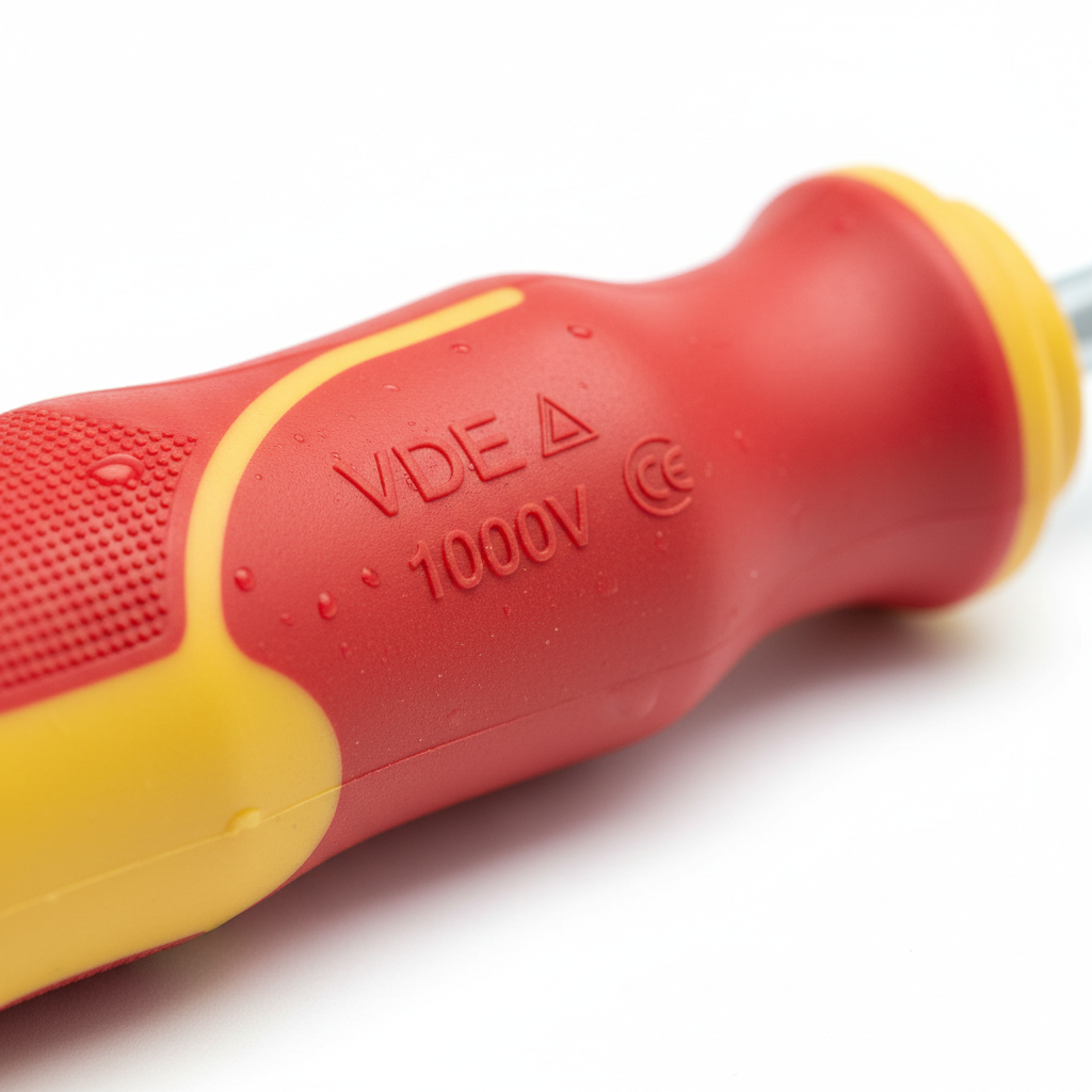 Détail poignée ergonomique isolée avec certification VDE 1000V