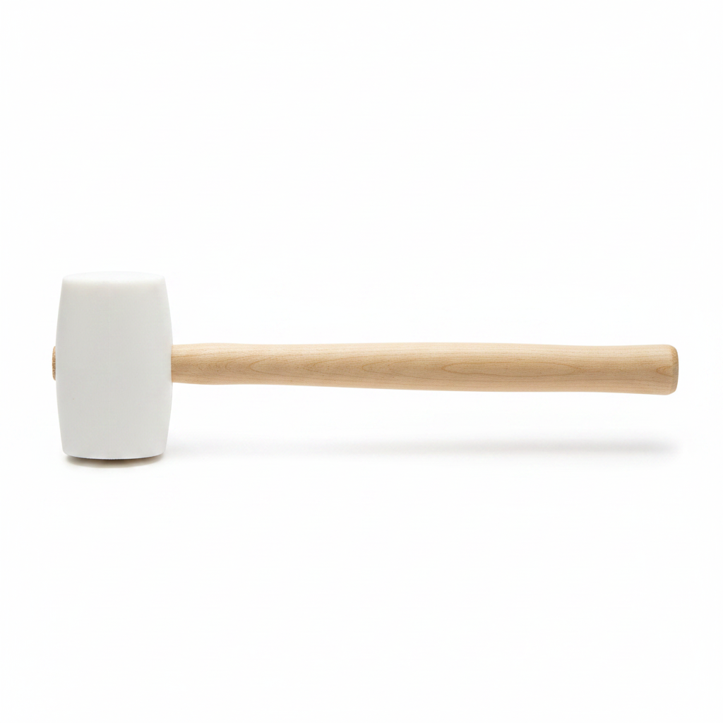 Maillet en Caoutchouc Blanc – Manche en Bois