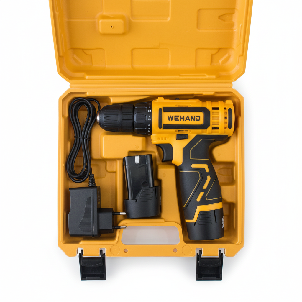 Kit complet perceuse WEHAND avec mallette, batteries et chargeur