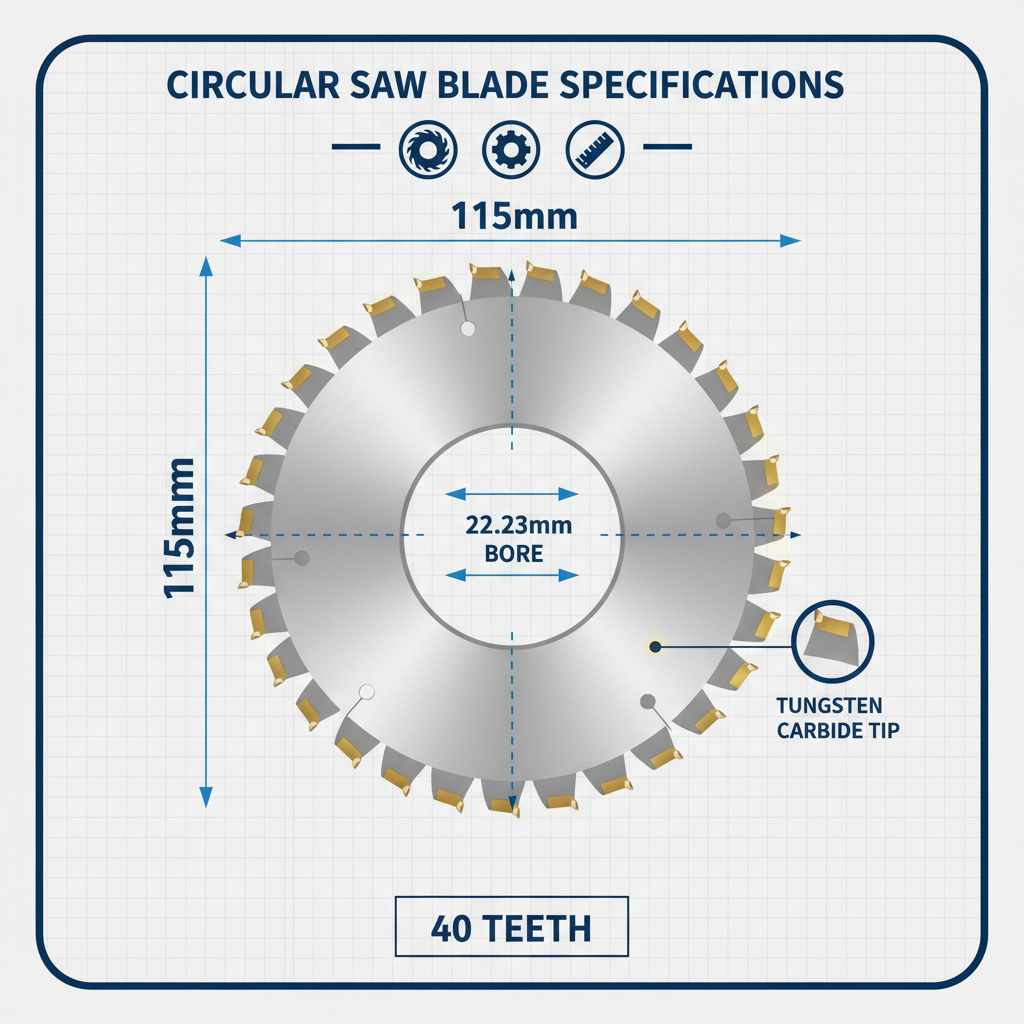 Spécifications techniques - 115mm 40 dents