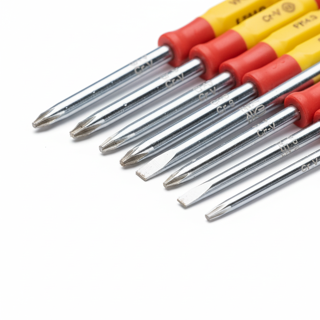 Gros plan sur les embouts magnétiques en acier CR-V