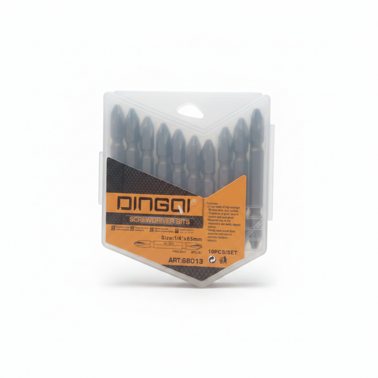DINGQI Embouts de Vissage Double Tête PH2 1/4" x 65mm - Set 10 pièces