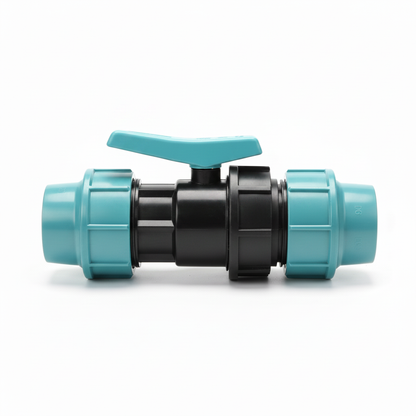 Vanne à bille PP D63 - Raccord compression HDPE