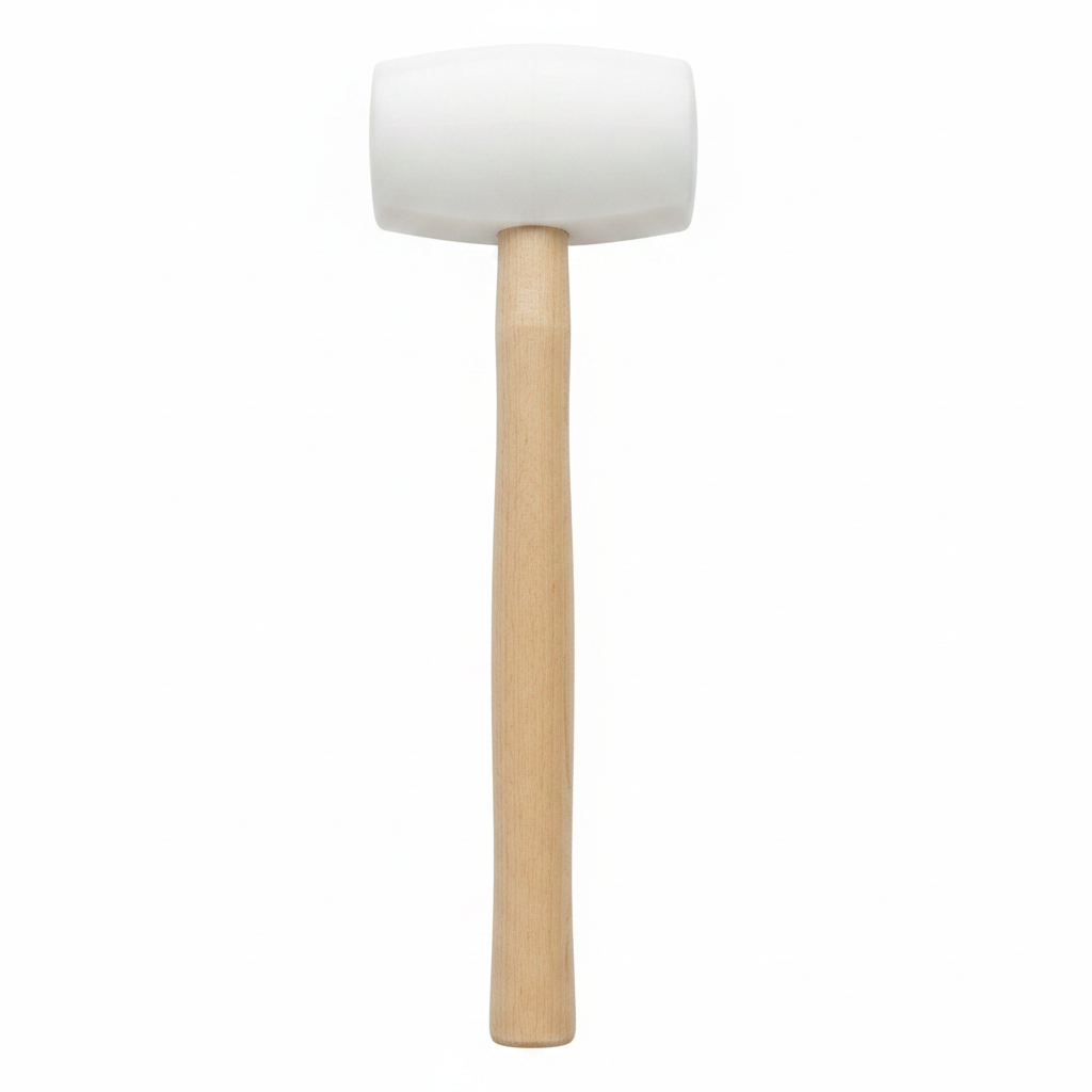 Maillet en Caoutchouc Blanc – Manche en Bois