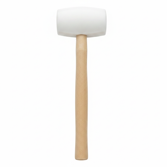 Maillet en Caoutchouc Blanc – Manche en Bois