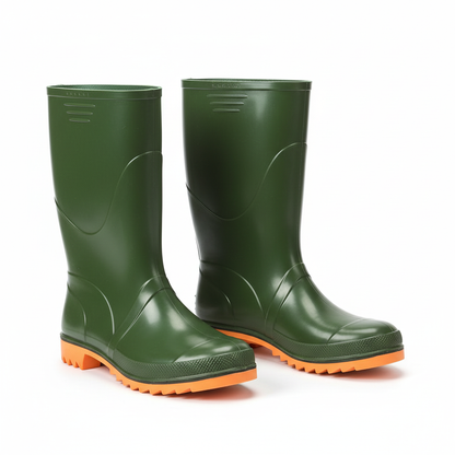 Vue trois-quarts des bottes de travail