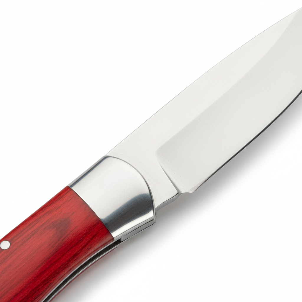 Couteau Pliant Greffoir à Lame Droite — Manche Rouge