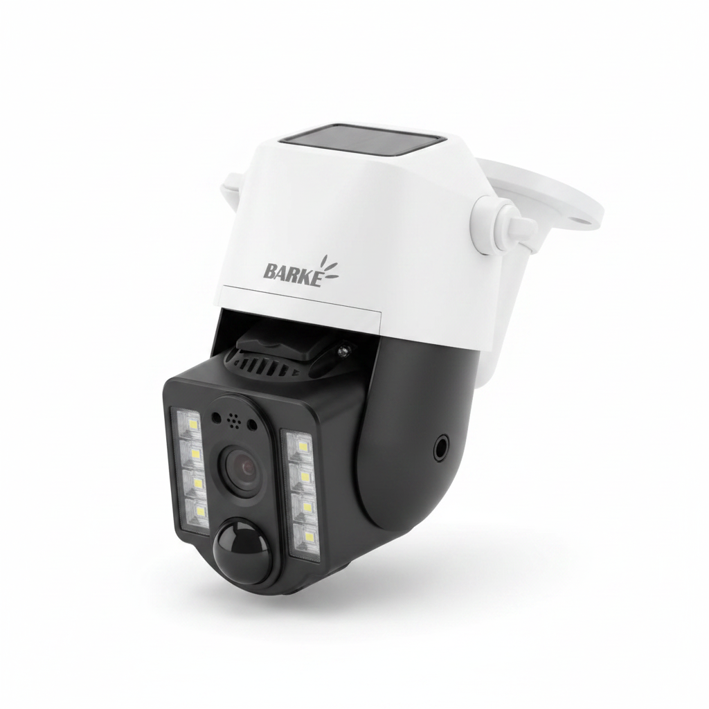 Caméra solaire BARKE V380 fond blanc studio