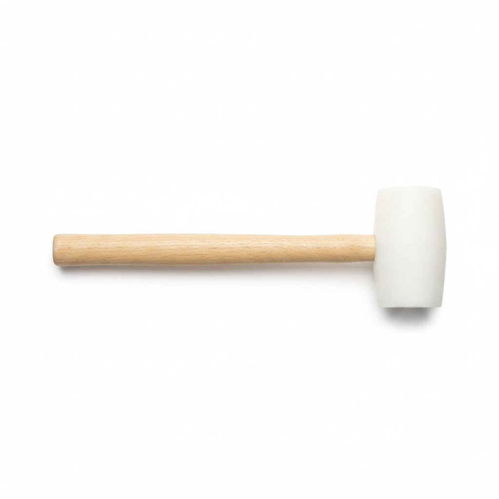 Maillet en Caoutchouc Blanc – Manche en Bois