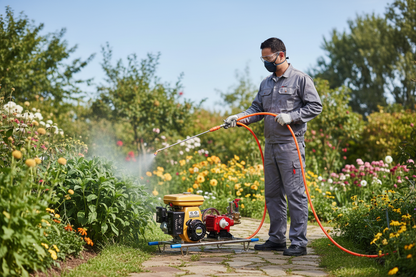 Utilisation du pulvérisateur au jardin