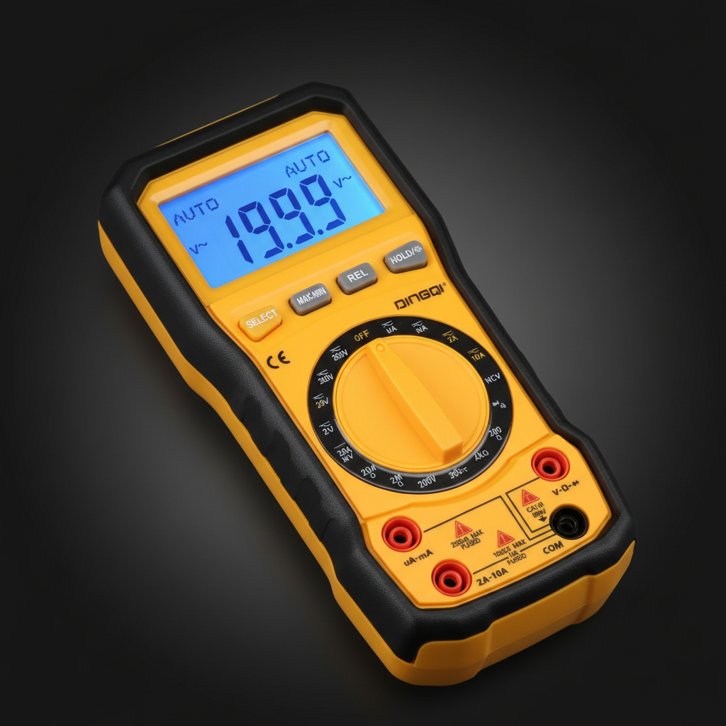 Multimètre DINGQI EF0103 - Détail sélecteur et écran LCD