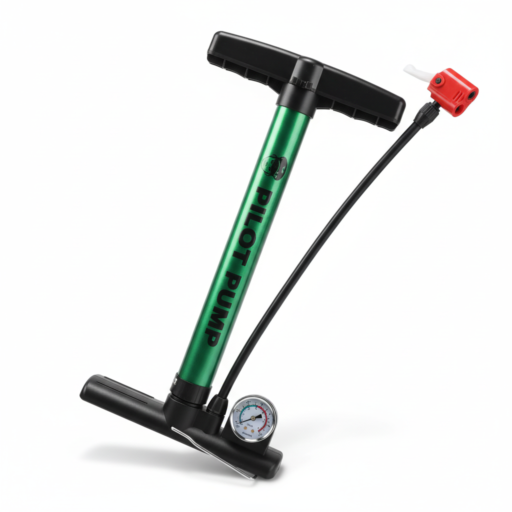 Pompe à vélo vue angle 45 degrés