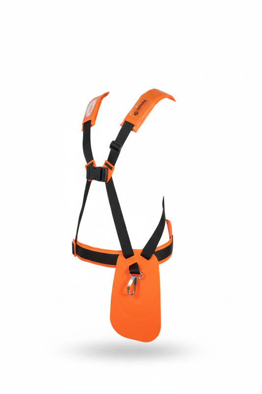 Harnais de Débroussailleuse Hisaka – Sangle Épaule & Ceinture | Orange/Noir