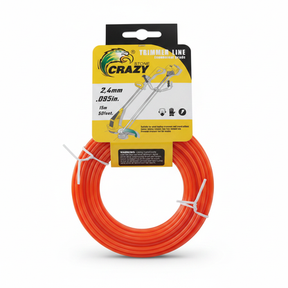 Fil Débroussailleuse Crazy Stone 2.4mm – 15m (50 pieds)