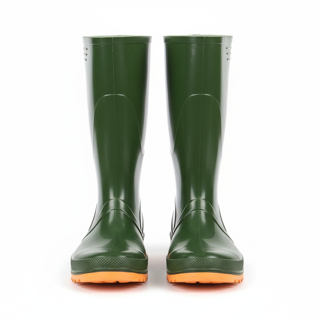 Vue de face des bottes de travail