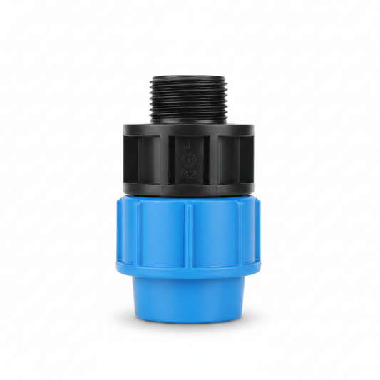 Photo professionnelle raccord compression PP 32mm fond blanc