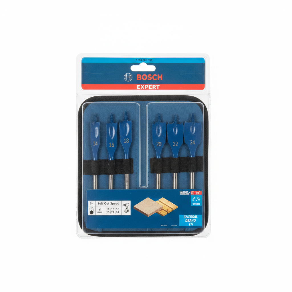 Bosch Expert Self Cut Speed – Set 6 Mèches à Bois Plates (14-16-18-20-22-24 mm)