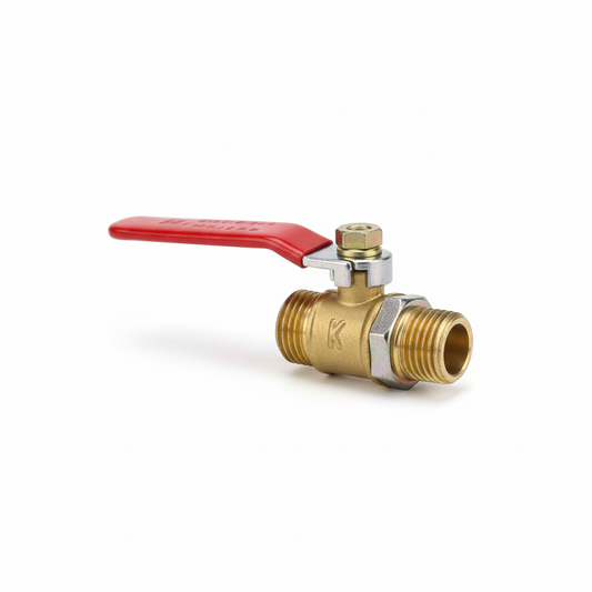 Robinet à boisseau sphérique - vue 45 degrés sur fond blanc