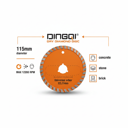 DINGQI Disque Diamant Sec 115mm (4½") - Turbo Universel - 2 pcs