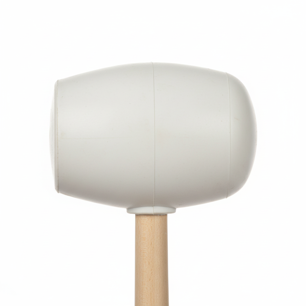 Marteau à tête caoutchouc blanc - Détail de la tête